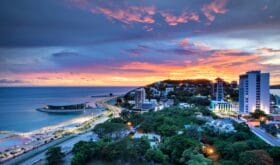 Vivid sunset at Ela Beach, Port Moresby.